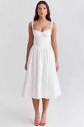 Vestido Midi Modelador Branco - Modelo Aghata