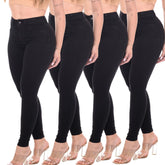 Kit de 4 Calças Feminina Cintura Alta Modelagem Levanta Bumbum