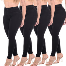 Kit de 4 Calças Feminina Cintura Alta Modelagem Levanta Bumbum