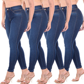 Kit de 4 Calças Feminina Cintura Alta Modelagem Levanta Bumbum