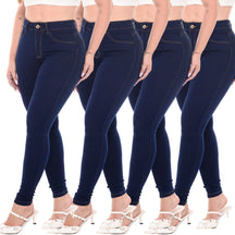 Kit de 4 Calças Feminina Cintura Alta Modelagem Levanta Bumbum